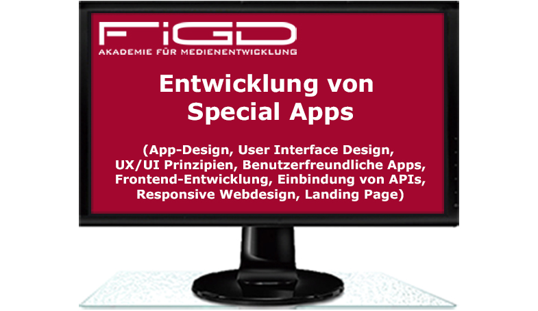 Entwicklung von Special Apps (App-Design, User Interface Design, UX/UI Prinzipien, Benutzerfreundliche Apps, Frontend-Entwicklung, Einbindung von APIs, Responsive Webdesign, Landing Page)