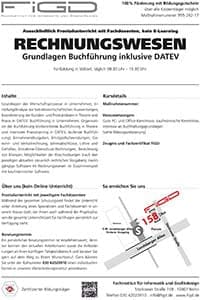 FiGD Berlin – Weiterbildung RECHNUNGSWESEN – Grundlagen Buchführung inklusive DATEV