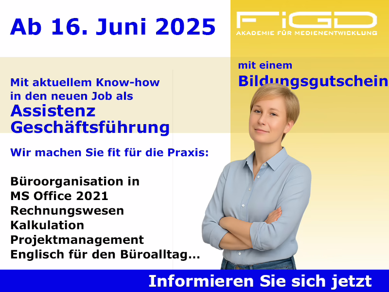 Assistenz Geschäftsführung 1 Weiterbildung Assistenz Geschäftsführung – Start 16. Juni 2025