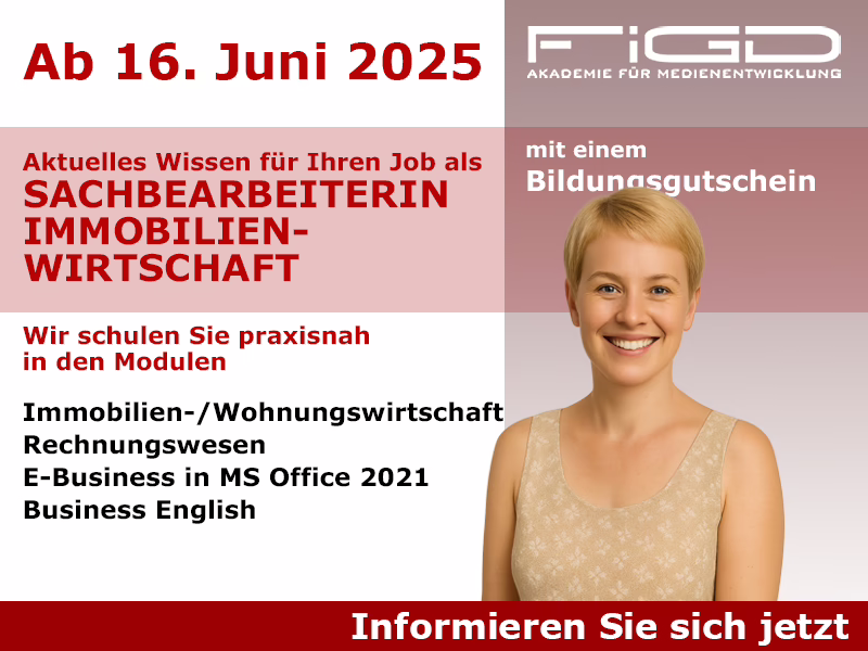 Sachbearbeiter Immobilienentwicklung 1 Weiterbildung Sachbearbeiterin Immobilienwirtschaft – Start 16. Juni 2025