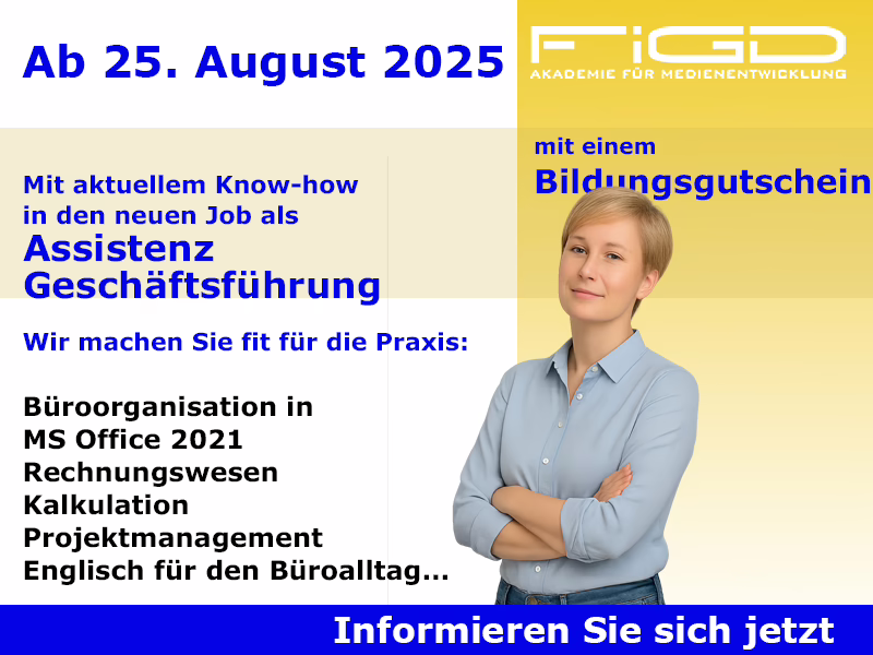 Assistenz Geschäftsführung 1 Weiterbildung Assistenz Geschäftsführung – Start 25. August 2025