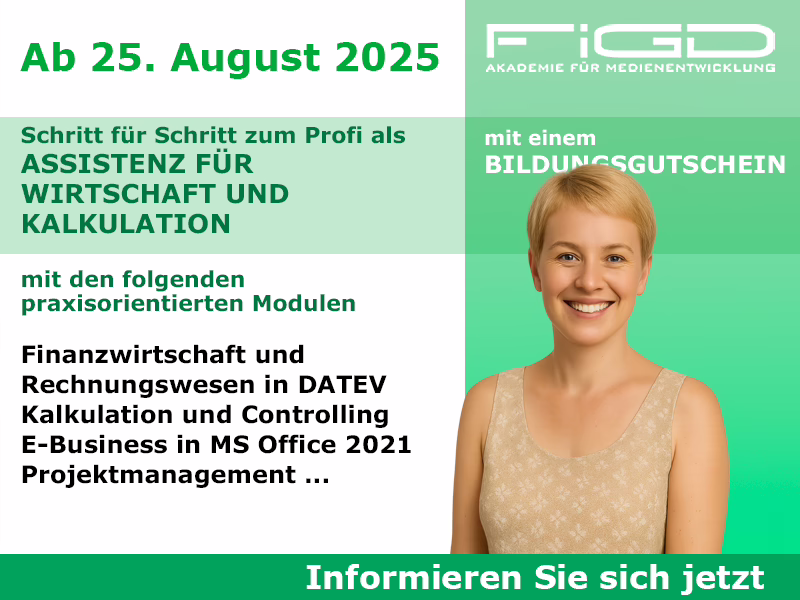 Weiterbildung Assistenz Wirtschaft und Kalkulation – Start 25. August 2025