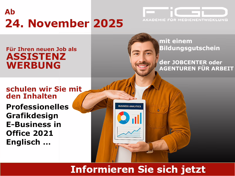 Assistenz Werbung 1 Assistenz Werbung – Weiterbildung in Marketing, Social Media und Grafik in Berlin oder online