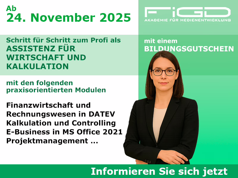 Assistenz für Wirtschaft und Kalkulation 1 Weiterbildung Assistenz Wirtschaft und Kalkulation – Start 24. November 2025