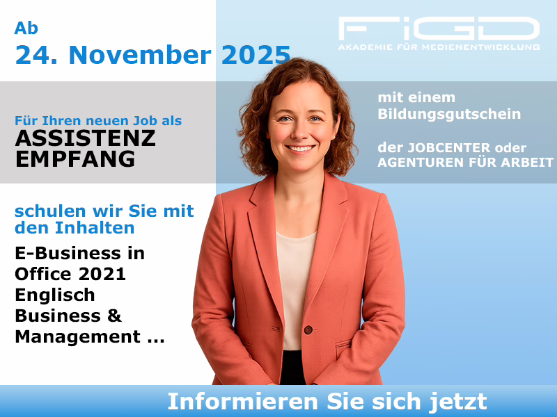 Weiterbildung Assistenz Empfang in Berlin – Start 24. November 2025 mit Bildungsgutschein