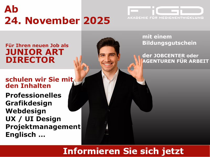 Junior Art Director 1 Weiterbildung Junior Art Director – Start 24. November 2025