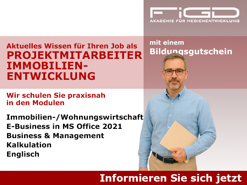 Mitarbeiter Projektsteuerung Immobilien – 100% gefördert