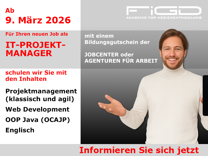 IT-Projektmanager 1 It Projektmanager It Projektmanager Weiterbildung in Berlin – 100 %% förderbar mit Bildungsgutschein bei der FiGD Akademie.