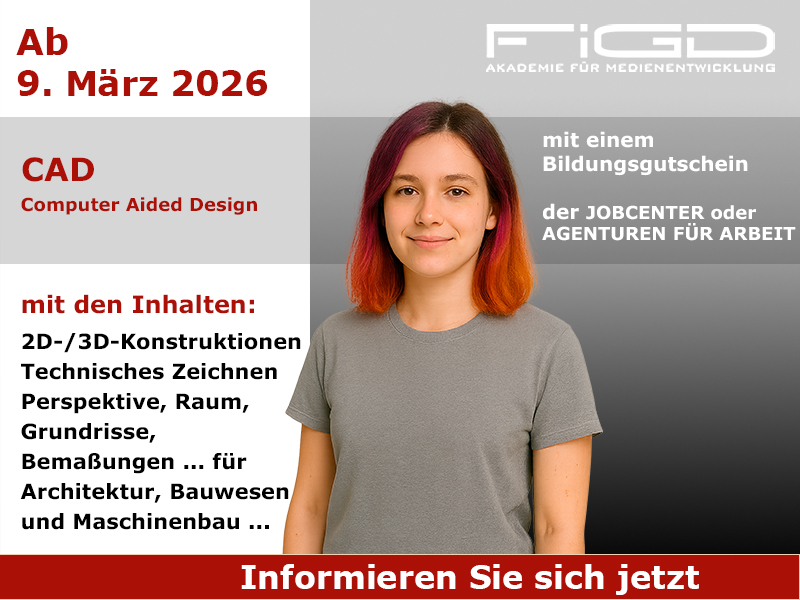 CAD Weiterbildung mit Bildungsgutschein – Teilnehmer arbeitet am Bildschirm