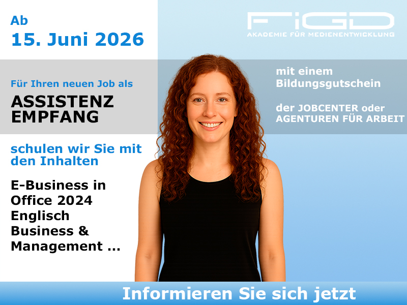 Assistenz Empfang Weiterbildung in Berlin – 100 %% förderbar mit Bildungsgutschein bei der FiGD Akademie.