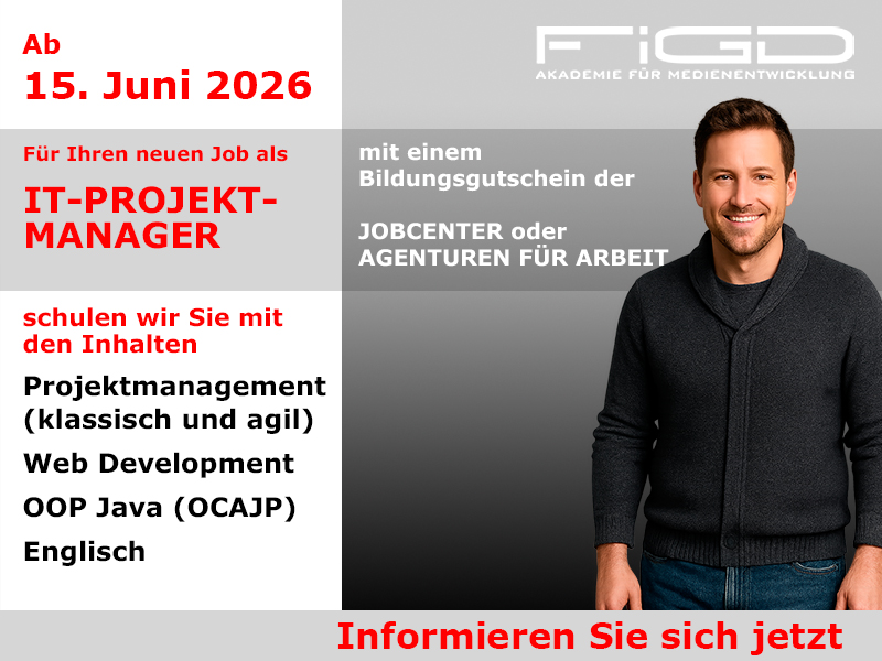 It Projektmanager Weiterbildung in Berlin – 100 %% förderbar mit Bildungsgutschein bei der FiGD Akademie.