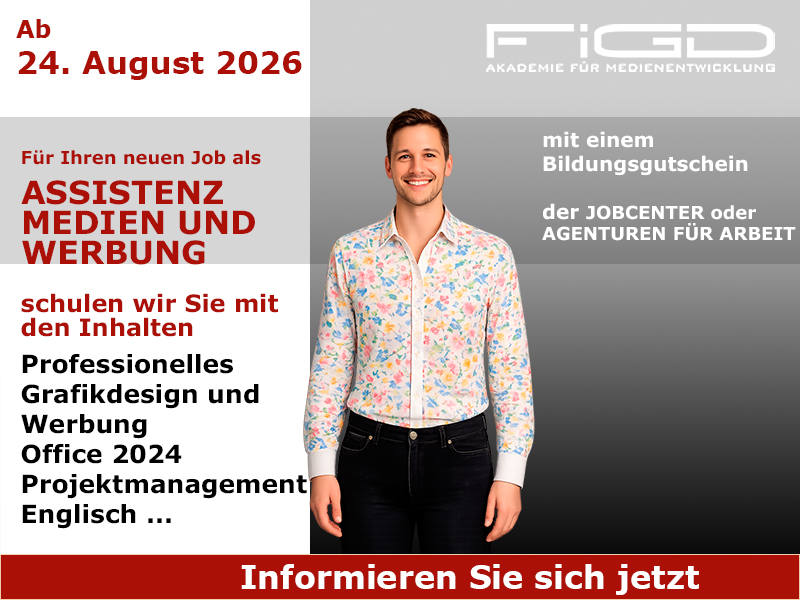 Assistenz Medien Und Werbung Weiterbildung in Berlin – 100 %% förderbar mit Bildungsgutschein bei der FiGD Akademie.