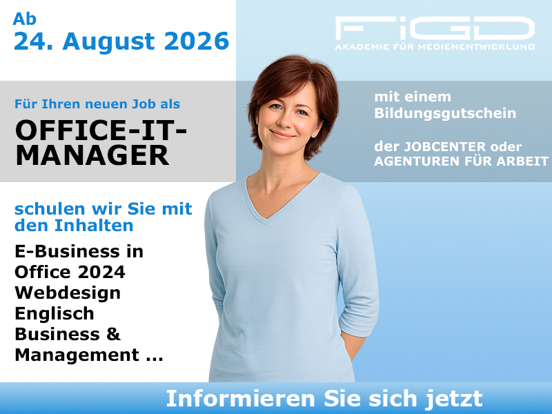 Office-IT-Manager 1 Office It Manager Weiterbildung in Berlin – 100 %% förderbar mit Bildungsgutschein bei der FiGD Akademie.