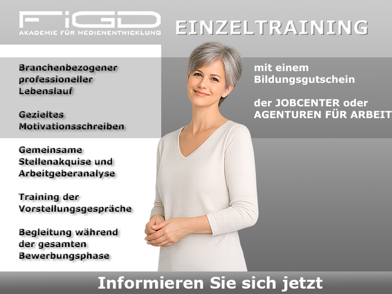 Einzeltraining Neues Wissen Jobcoaching bei der FiGD Akademie Berlin