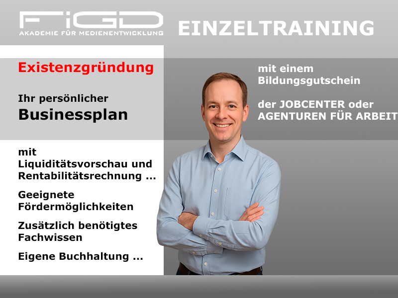 AVGS Existenzgründung Einzeltraining Businessplan FiGD Akademie Berlin