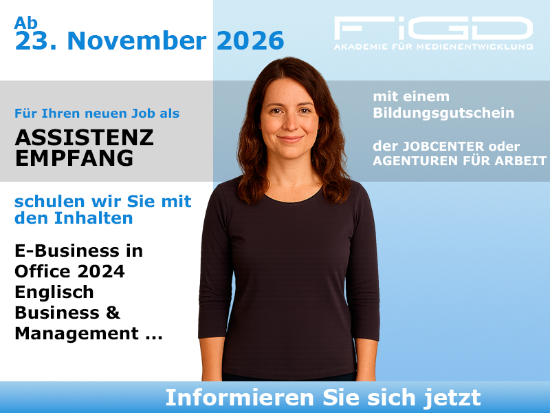 Assistenz Empfang Weiterbildung in Berlin – 100 %% förderbar mit Bildungsgutschein bei der FiGD Akademie.